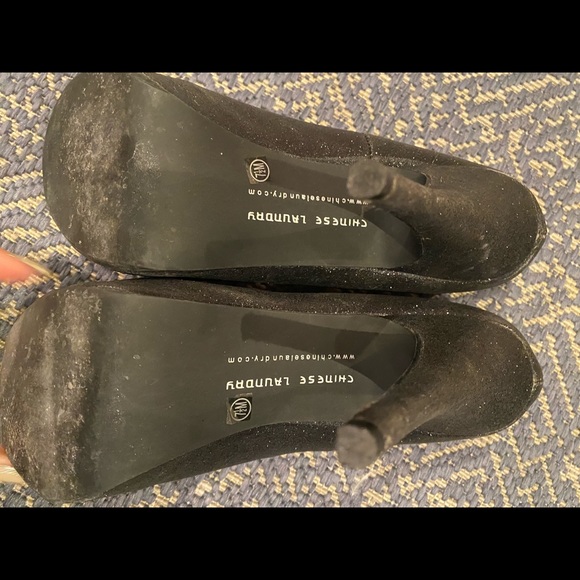 Chinese Laundry Black Peep Toe Heels - Picture 2 of 4